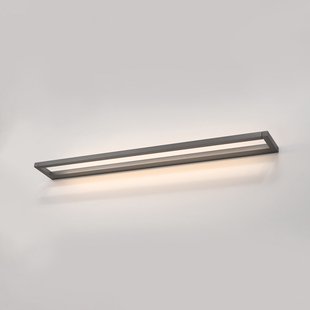 Puro LED wandlamp, grijs, breedte 100 cm, aluminium, dimmer - PURE - Woonkamer - Modern - Hoekig