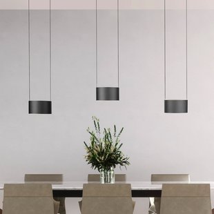 Clipse LED hanglamp, grijs, lengte 110 cm, CCT, 6-lamps - PURE - Woonkamer - Modern - Metaal - Meerdere lampen
