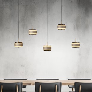 Falling Rings LED hanglamp, brons, 101 cm, 5-lamps - PURE - Woonkamer - Modern - Metaal - Meerdere lampen