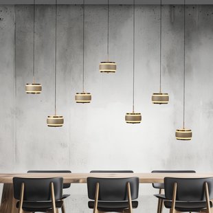 LED hanglamp PURE Falling Rings, brons, lengte 132 cm, 7-lamps - Woonkamer - Modern - Metaal - Meerdere lampen