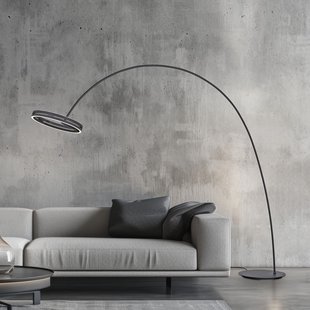 Loop-Bow LED vloerlamp, zwart, reikwijdte 290 cm, CCT - PURE - Woonkamer - Modern - Metaal - 1 lamp
