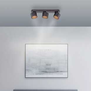 Cup LED plafondspot, zwart, 56 cm, metaal, 3-lamps - PURE - Woonkamer - Modern - Meerdere lampen