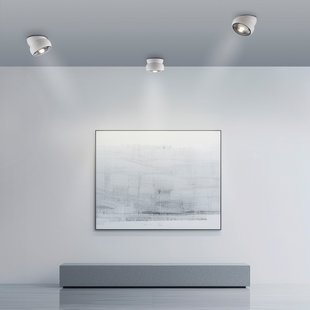 LED plafondspot PURE Move, wit, Ø 12 cm, metaal/glas - Woonkamer - Modern - 1 lamp