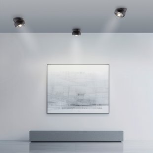 Move LED plafondspot, zwart, Ø 12 cm, metaal/glas - PURE - Woonkamer - Modern - 1 lamp