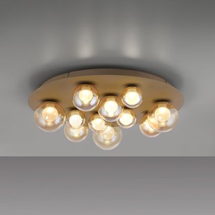 Pop-up LED plafondlamp, brons/amber Ø60 cm CCT, 11-lamps - PURE Popup - Woonkamer - Metaal - Met lampenkap
