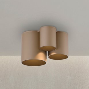Point LED badkamer plafondlamp, brons, 18 cm, 3-lamps, IP44 - PURE - Modern - Metaal - Meerdere lampen