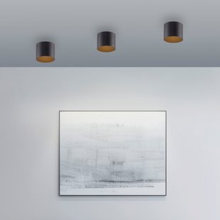 LED badkamer plafondlamp, zwart, Ø 18 cm, IP44 - PURE Point - Modern - Metaal - 1 lamp