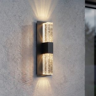 Velune LED buiten wandlamp, antraciet/helder 46 cm CCT - Lucande - Modern - Aluminium - Hoekig
