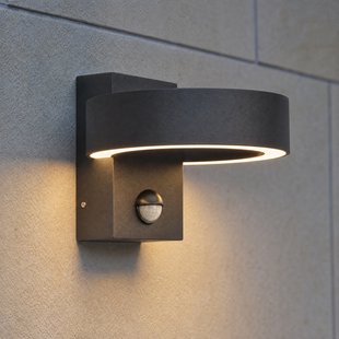 LED buiten wandlamp, sensor, zwart, CCT, metaal, IP65 - Lucande Nirella - Modern - 1 lamp