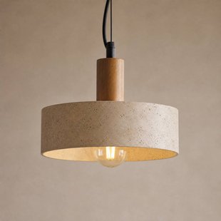 Lucande hanglamp Carlotta, 1-lamp, Ø 27 cm, beige, beton