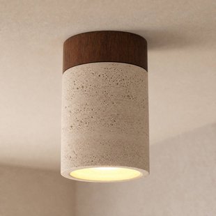 Lucande plafondlamp Carlotta, Ø 12 cm, beige, beton, E27