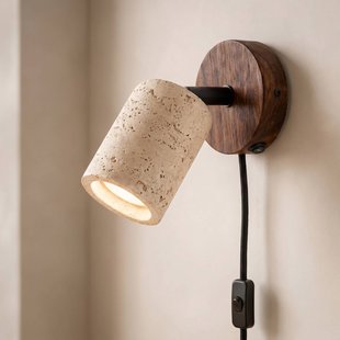 Lucande wandspot Carlotta, Ø 10 cm, beige, beton, GU10