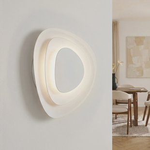 Delar LED wandlamp, dimbaar, wit, 25 x 25 cm, metaal - Lindby - Woonkamer - Modern - Kunststof - Rond