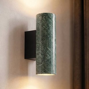 Lucande wandlamp Tavira, groen gemarmerd, up/down, GU10