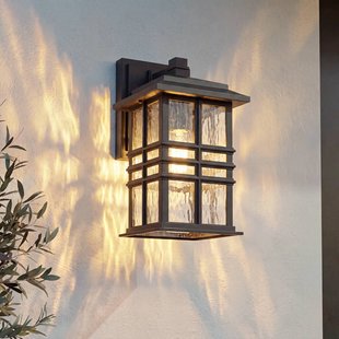 Lindby buitenwandlamp Eliosa, zwart, 30 cm, E27, lantaarn