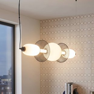Milagro Lighting LED hanglamp Arame, zwart/wit, glas, lengte 93,5 cm