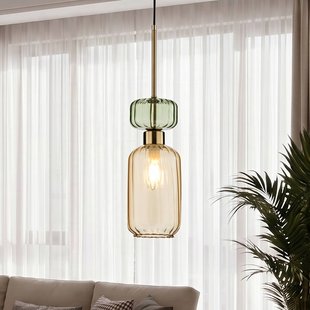 Milagro Lighting Hanglamp Molly, amber/goud, 1-lamp, glas, Ø 12 cm
