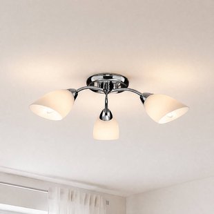 Milagro Lighting Plafondlamp Portos, 3-lamps, wit/chroom, metaal, Ø 54 cm