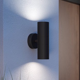 EGLO Buitenwandlamp Tomelloso, zwart, hoogte 20 cm, metaal, 2-lamps
