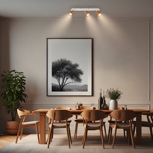 Briloner Plafondspot Ida, bruin, 3-lamps, kunststof/metaal