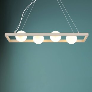 Globo Hanglamp Nanda, zand/opaal, glas, 84 cm lang, G9