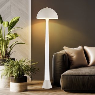 Globo Vloerlamp Merlin, zandkleur/wit, metaal, 150 cm hoog, E27