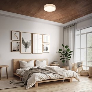 Briloner LED plafondlamp Duck, beige, Ø 38 cm, textiel, 3000 K