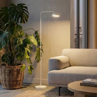 Nivo LED vloerlamp, wit, hoogte 120 cm, 50° dimmer - Sigor - Woonkamer - Modern - Aluminium - 1 lamp