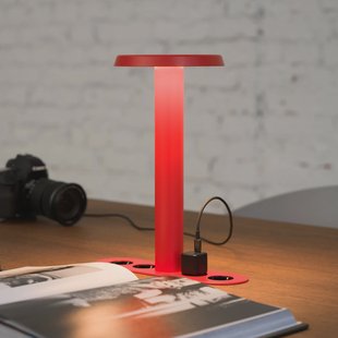 NOMAD LAMP 02 tafellamp, felrood, 32 cm - Forming Function NOMAD COLLECTION - Woonkamer - Designer - Aluminium - 1 lamp