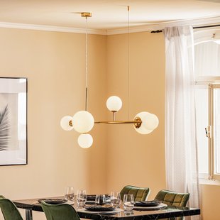 Dione hanglamp, goudkleurig, 6-lamps - ALDEX - Woonkamer - Modern - Metaal - Bol