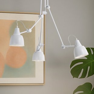 814 Plafondlamp, 3-lamps, wit, verstelbaar - ALDEX - Woonkamer - Modern - Metaal - Meerdere lampen