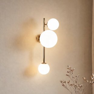 Dione wandlamp, goudkleurig, 3-lamps - ALDEX - Woonkamer - Modern - Glas - Meerdere lampen