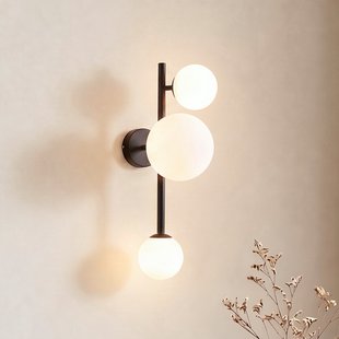 Dione wandlamp, zwart, 3-lamps - ALDEX - Woonkamer - Modern - Glas - Meerdere lampen