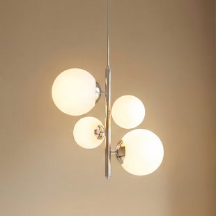 Dione hanglamp, chroomkleurig, 4-lamps - ALDEX - Woonkamer - Modern - Glas - Meerdere lampen