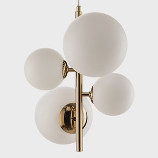 Dione hanglamp, goudkleurig, 4-lamps - ALDEX - Woonkamer - Modern - Glas - Meerdere lampen