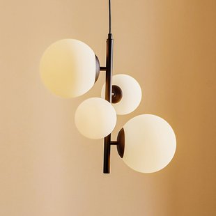 Dione hanglamp, zwart, 4-lamps - ALDEX - Woonkamer - Modern - Glas - Meerdere lampen