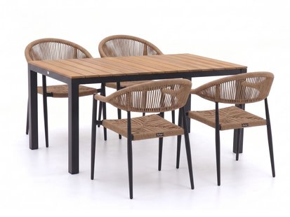 Manifesto Belpasso/Fidenza 160cm dining tuinset 5-delig stapelbaar - Laagste prijsgarantie!