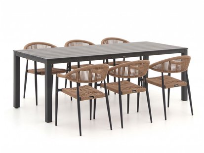 Manifesto Belpasso/Menzano 220cm dining tuinset 7-delig stapelbaar - Laagste prijsgarantie!
