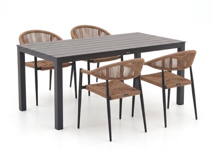 Manifesto Belpasso/Menzano 160cm dining tuinset 5-delig stapelbaar - Laagste prijsgarantie!
