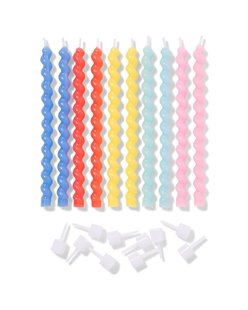 HEMA Taartkaarsjes 15cm twist - 10 stuks (multicolor)