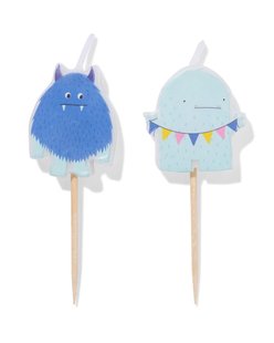 HEMA Taartkaarsjes 8.5x10.5cm monsters - 2 stuks