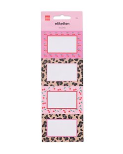 HEMA Etiketten 26x8.3cm luipaard - 20 stuks (multicolor)