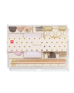 HEMA Bureauset 20x14.5x2.5cm hartjes (multicolor)