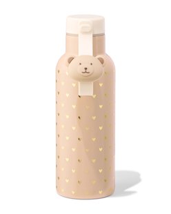 HEMA Waterfles 500ml rvs hartjes (beige)