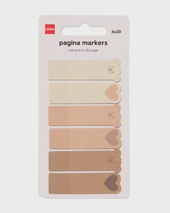 HEMA Paginamarkers 10x5.5cm beren - 120 stuks (beige)