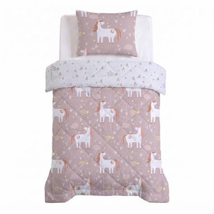 W dekbed zonder overtrek met kussensloop Lazy - paardenprint