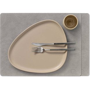 LIND DNA LIND DNA Placemats Hippo - Leer - Anthracite Grey - 45 x 35 cm - 2 Stuks
