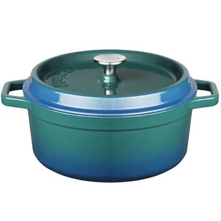 Sola Braadpan met deksel - Blauw - ø 24 cm / 3.5 Liter - geëmailleerde anti-aanbaklaag
