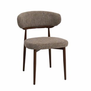 Giga Meubel Eetkamerstoel Milan - Taupe/Walnoot Stof - Set van 2