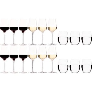 Chef & Sommelier Wijnglazenset Sublym (Rode wijnglazen & Witte wijnglazen & Waterglazen) - 18 delige set - 6 rode wijnglazen, 6 witte wijnglazen en 6 waterglazen